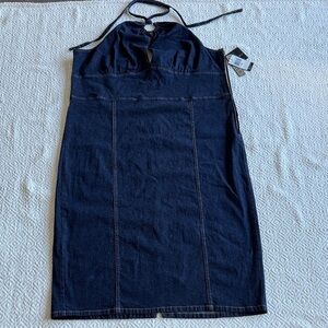 NWT Baby Phat Dark Blue Denim Strapless Dress